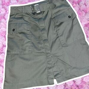 Vintage Gorpcore Skirt 90s Army Green Belt Cargo M Indie Sleaze Punk Grunge Alt